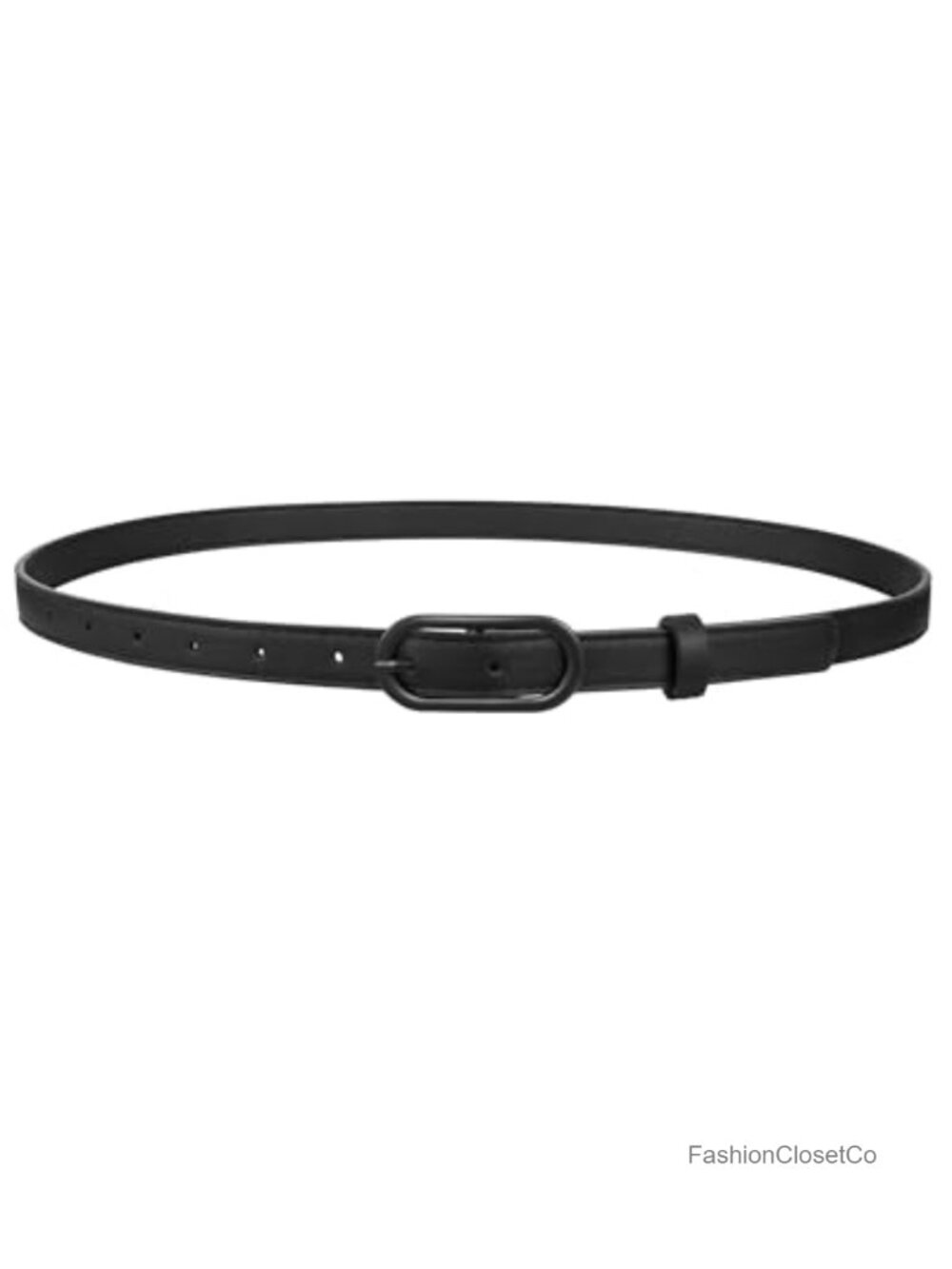 Skinny Faux Leather Belt Oval Pin Buckle Thin Waist Belt for Jeans Dresses